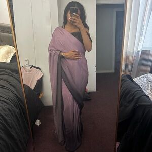 Purple Ombré Pre-Pleated Saree